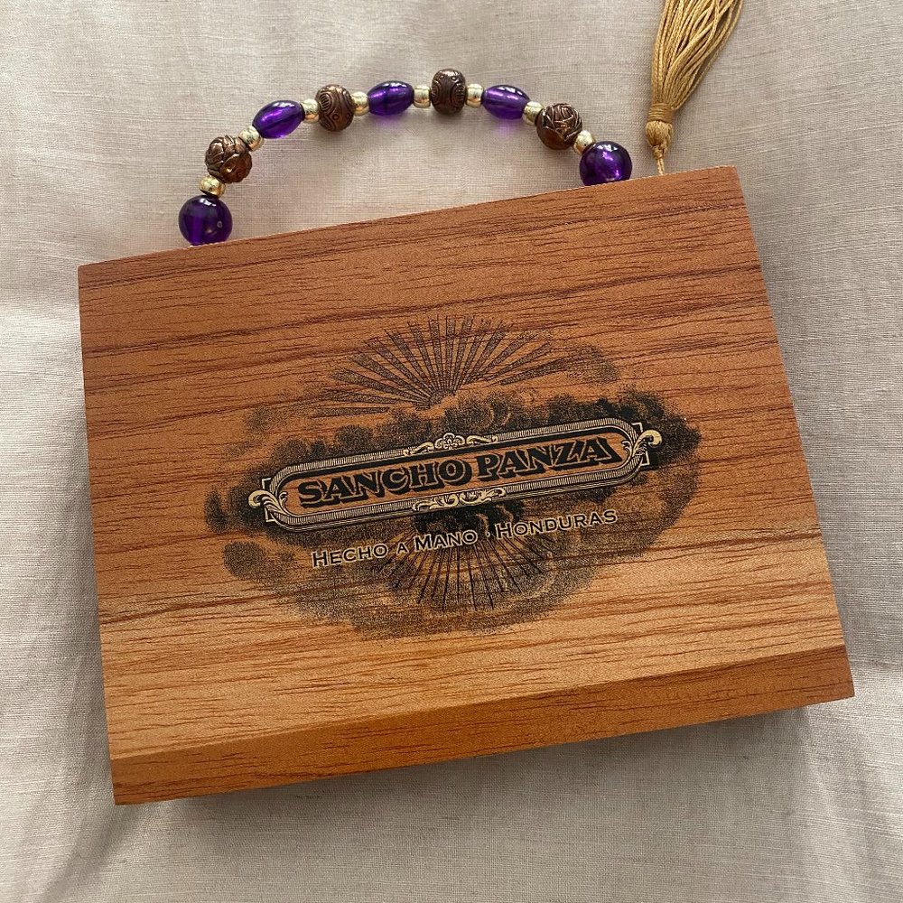 Cigar Box Purse with Beaded Handle